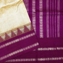 Sandal with Magenta Arani Silk Cotton Saree - Thenianantham