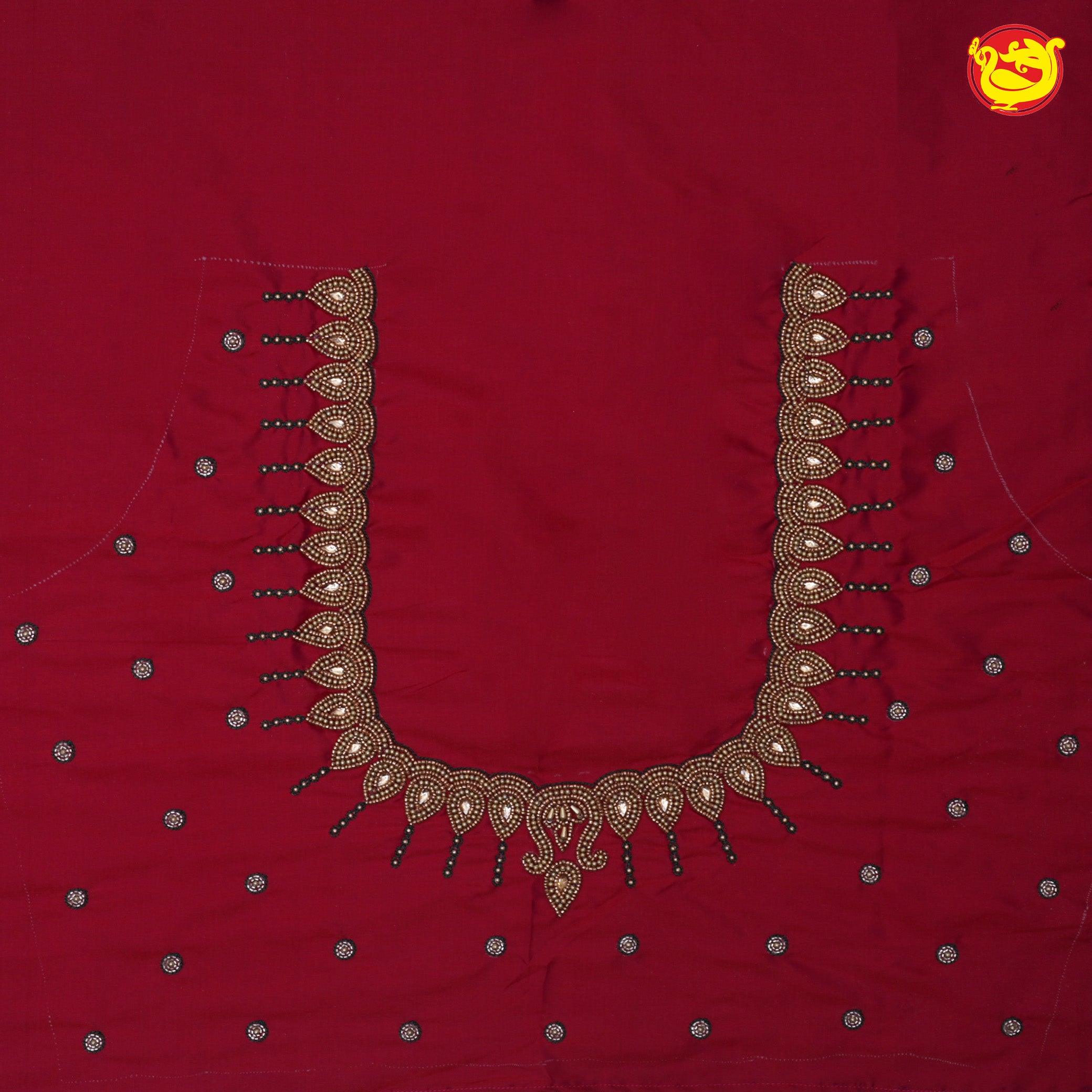 Maroon Bridal Aariwork Blouse