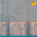 Light Blue Wedding Silk Saree With Peacock Blue Pallu - Thenianantham