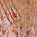 Mustard With Light Orange art Organza Silk With Digital Floral Design Border Saree - Thenianantham