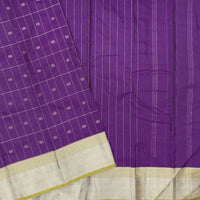 Purpl With  Off-White border Arani Silk Saree