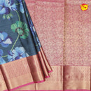 Blue & Green With Magenta Digital Print Soft Silk Saree - Thenianantham