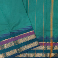 Green With Multi – Colored Borders Pure Chettinad Cotton Saree with Blouse
