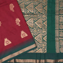Red  With  Green  Premium Quality Kalyani Cotton Saree  