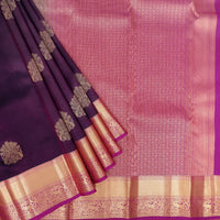 Deep Purple With Magenta Purple Copper Zari Border Soft Silk Saree