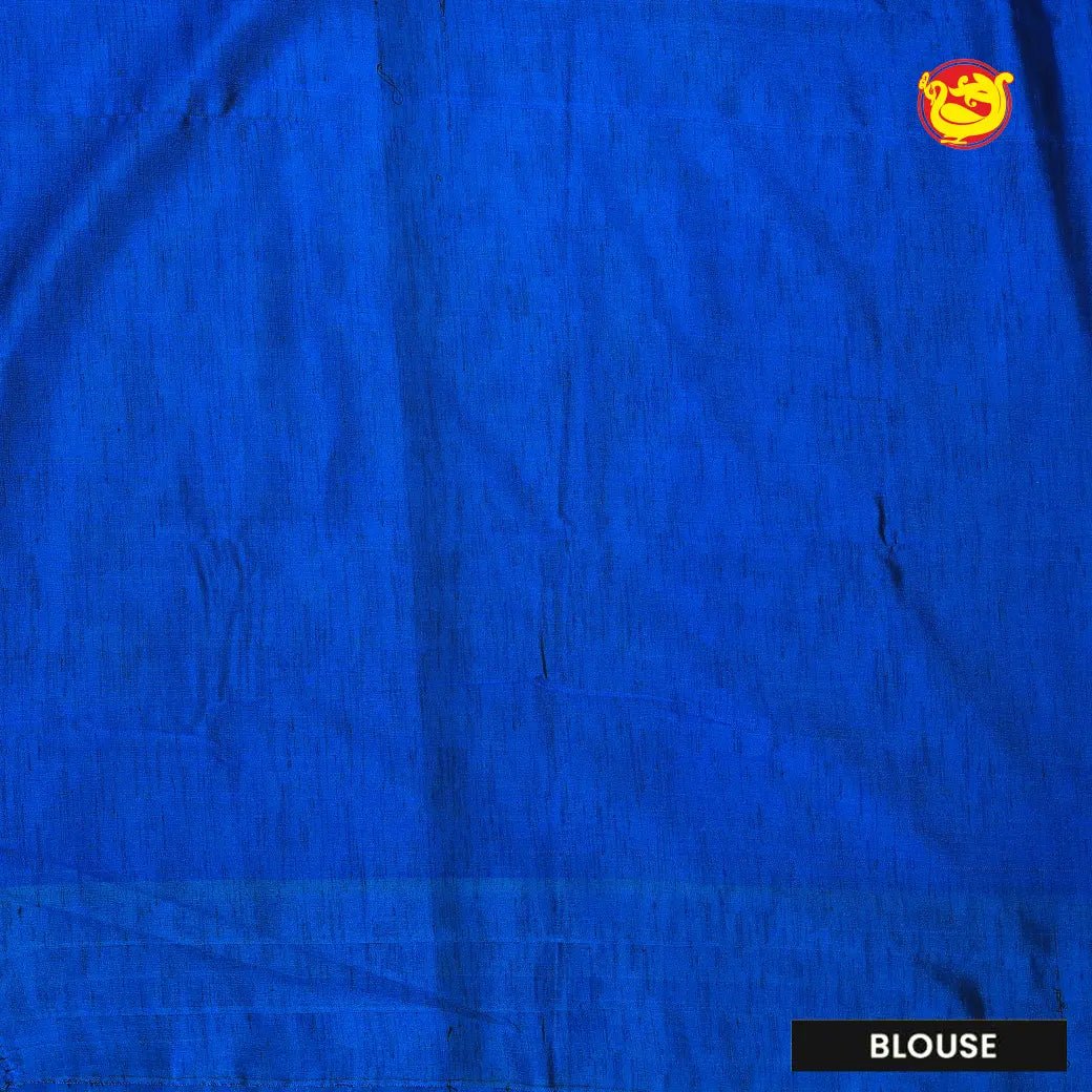 Yellow with Blue Soft Silk Saree - Thenianantham