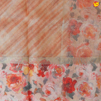 Mustard With Light Orange art Organza Silk With Digital Floral Design Border Saree - Thenianantham