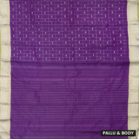 Purpl With  Off-White border Arani Silk Saree