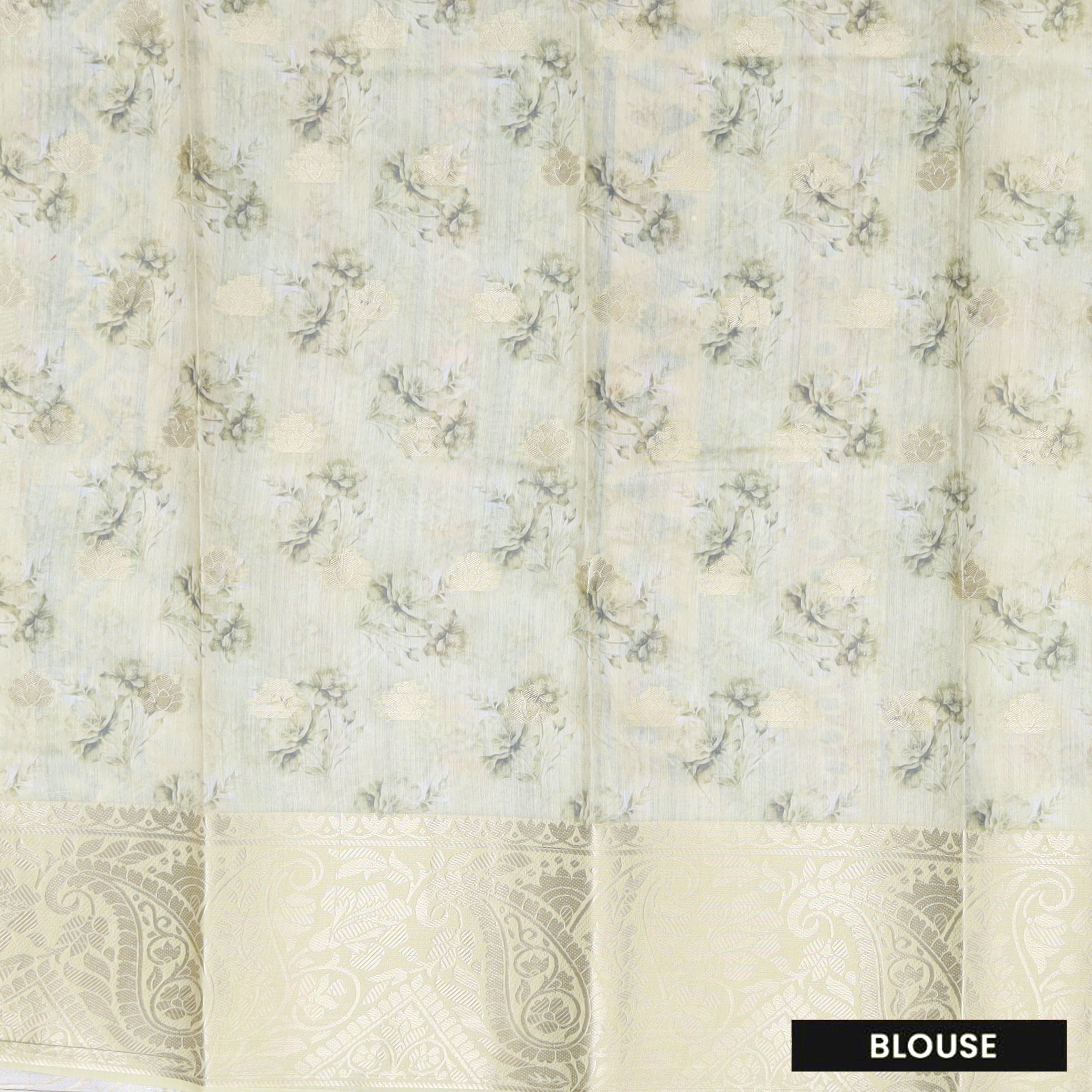 Off White With Pink Floral Design Dola Silk