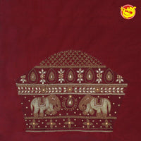 Maroon Bridal Aariwork Blouse - Thenianantham