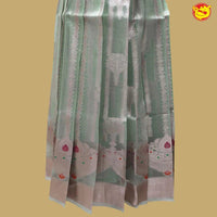 Light pink with Light green Girls Branded Readymade Pattu Pavadai - Thenianantham