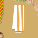 Mustard yellow With White Readymade Shirt And Matching Border Dhoti Set for Men