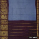 Blue With maroon Sungudi Cotton Saree without Blouse