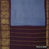 Blue With maroon Sungudi Cotton Saree without Blouse