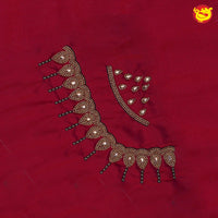 Maroon Bridal Aariwork Blouse