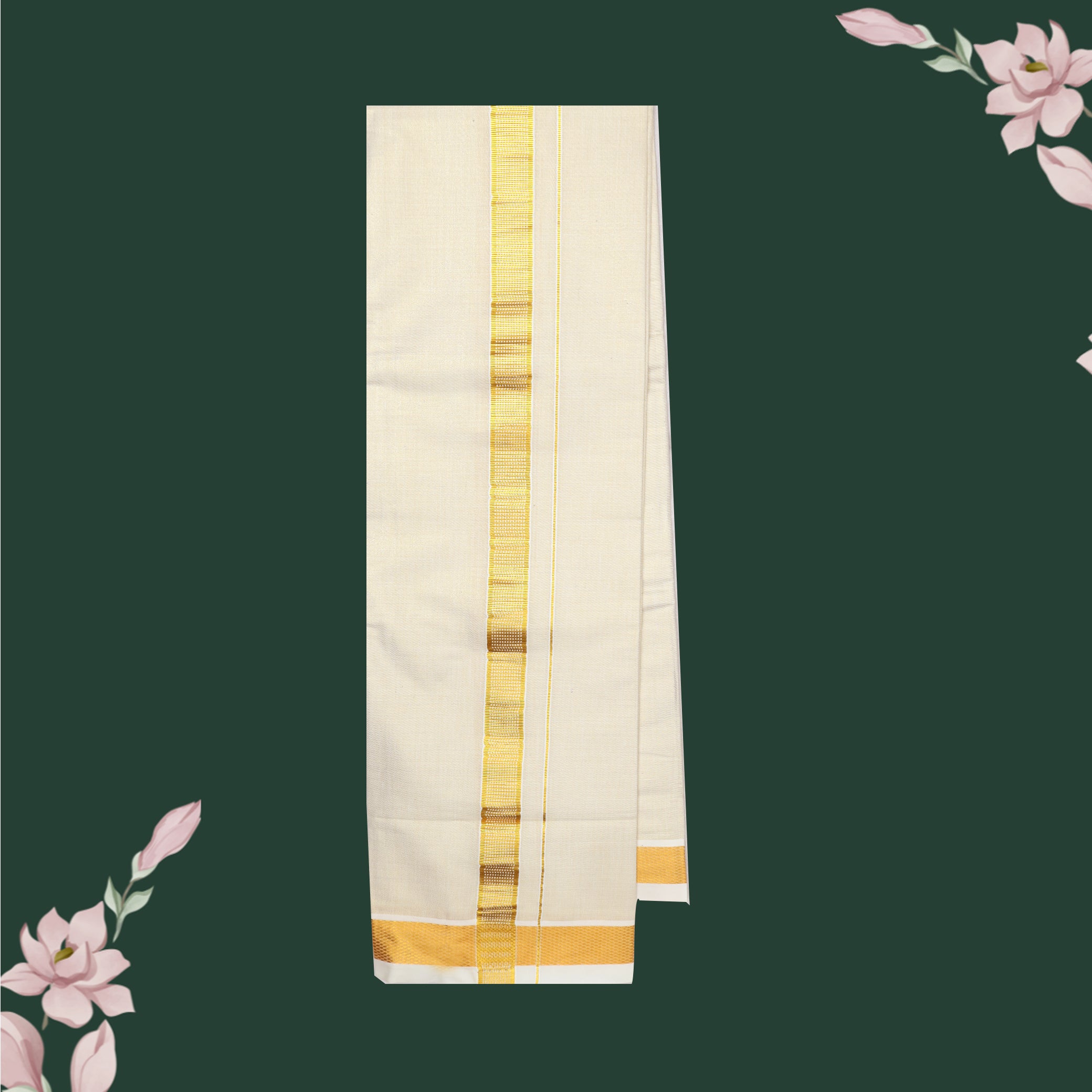 Couple Combo Tissue Silk Set – Men’s Shirt & Dhoti with Matching Women’s Saree With Fawn Gold Colour With Gold  Zari Border