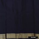 Lime Green with Navy Blue Soft Silk Saree