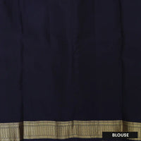 Lime Green with Navy Blue Soft Silk Saree