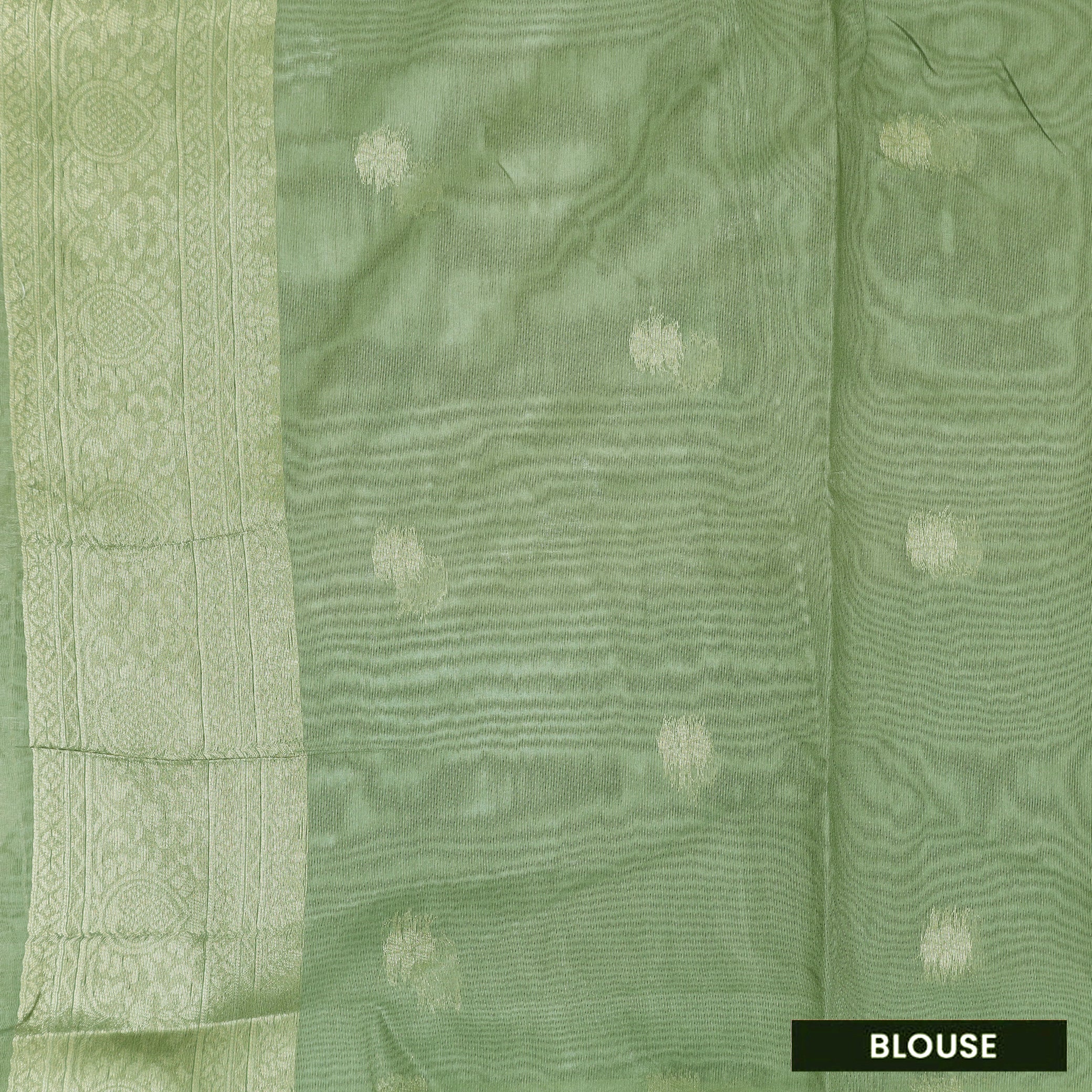 Peach with Green Semi Burberry Silk Saree