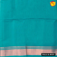 Baby Pink with Rama Green Pure Silk Cotton Saree - Thenianantham