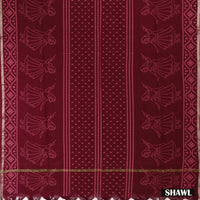 Peach Pink With Maroon  Cotton Ladies Chudithar Material