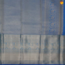 Sky blue with greyish blue border subhalaya pure silk saree - Thenianantham