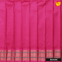 Bottle green with onion pink & small butta Gadwal silk saree