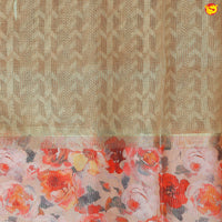 Mustard With Light Orange art Organza Silk With Digital Floral Design Border Saree - Thenianantham