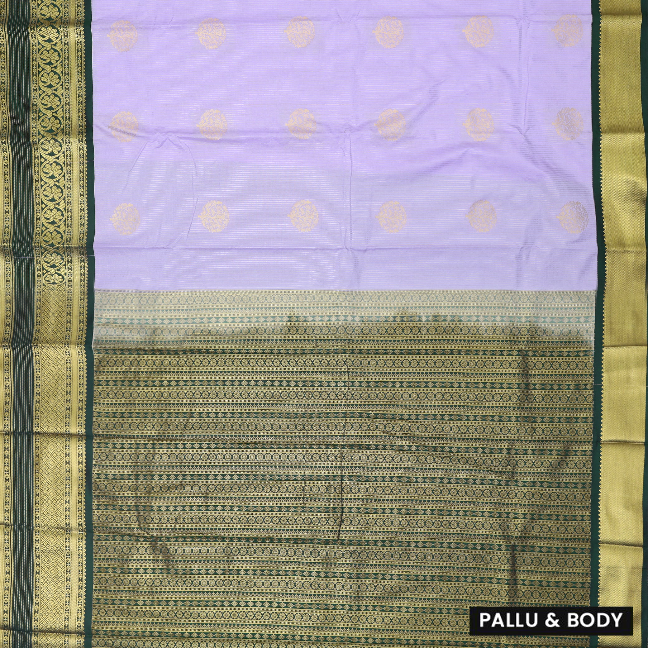 Lavender With dark green Vaira Oosi Silk Saree