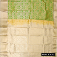 Pista Green and Cream colors Art Silk Saree