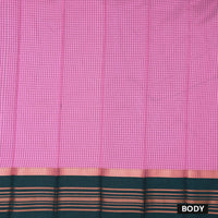 Bright Pink With Green Silk Cotton Saree