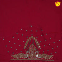 Maroon Bridal Aariwork Blouse - Thenianantham