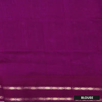 Sandal with Magenta Arani Silk Cotton Saree - Thenianantham