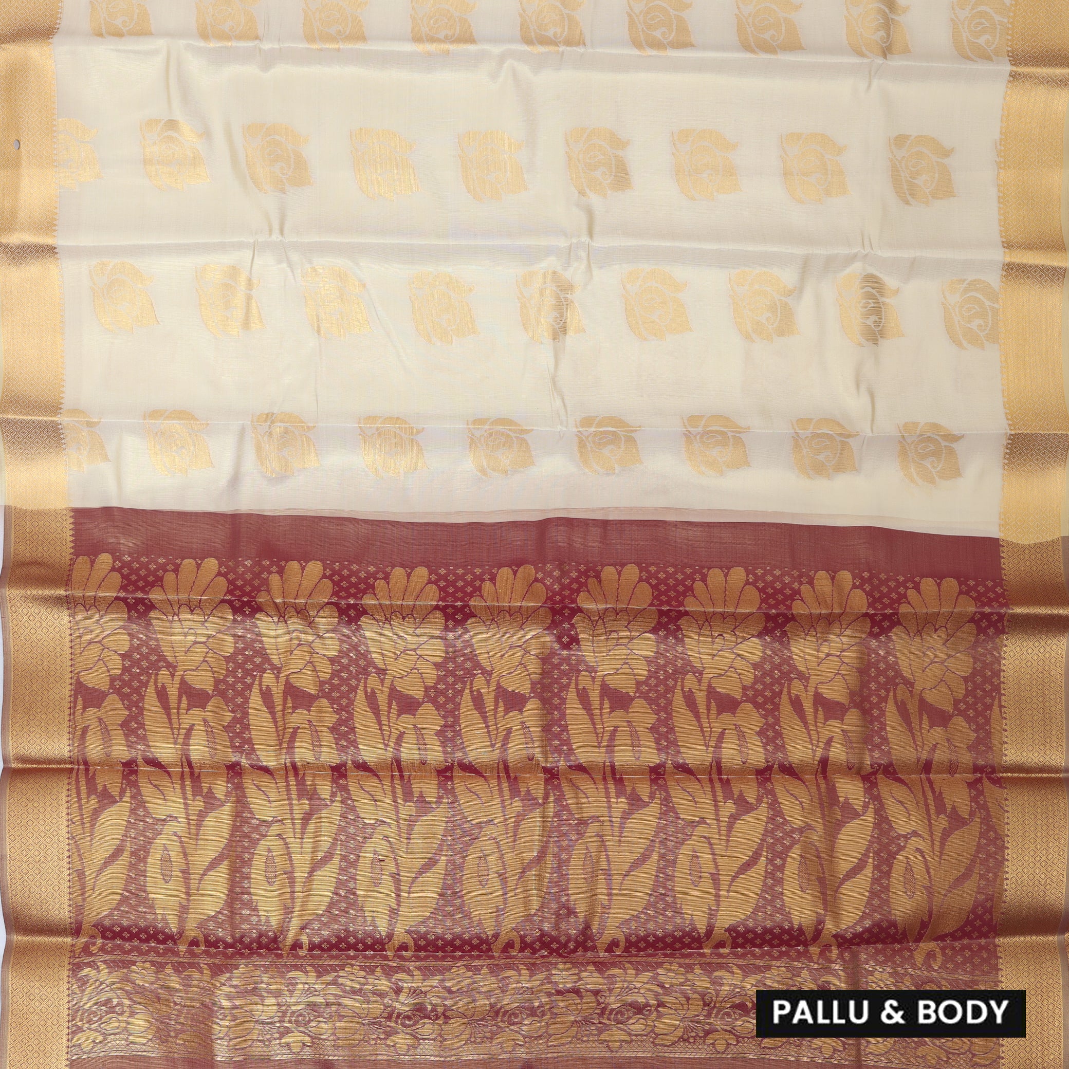 Couple Combo Tissue Silk Set – Men’s Shirt & Dhoti with Matching Women’s Saree With Fawn Gold Colour With Gold  Zari Border