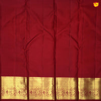 Dark Maroon With Floral Motifs Gold Zari Border Pure Kanjivaram Subhalaya Wedding Silk Saree - Thenianantham