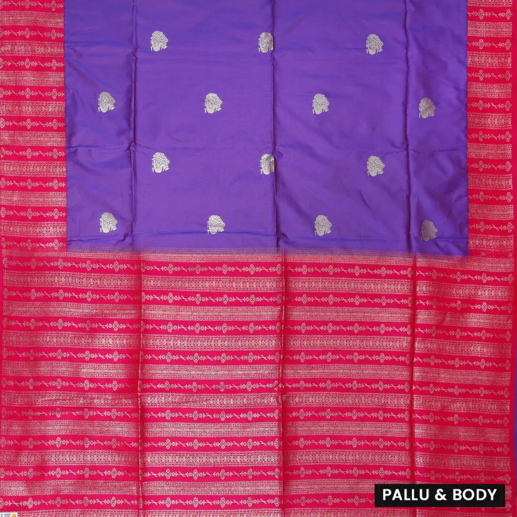 Purple with Red Soft Silk Saree