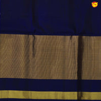 Pochampally Silk Saree Violet Shade and Navy Blue with Allover Ikat Weaves and Ikat Style Zari Woven Border