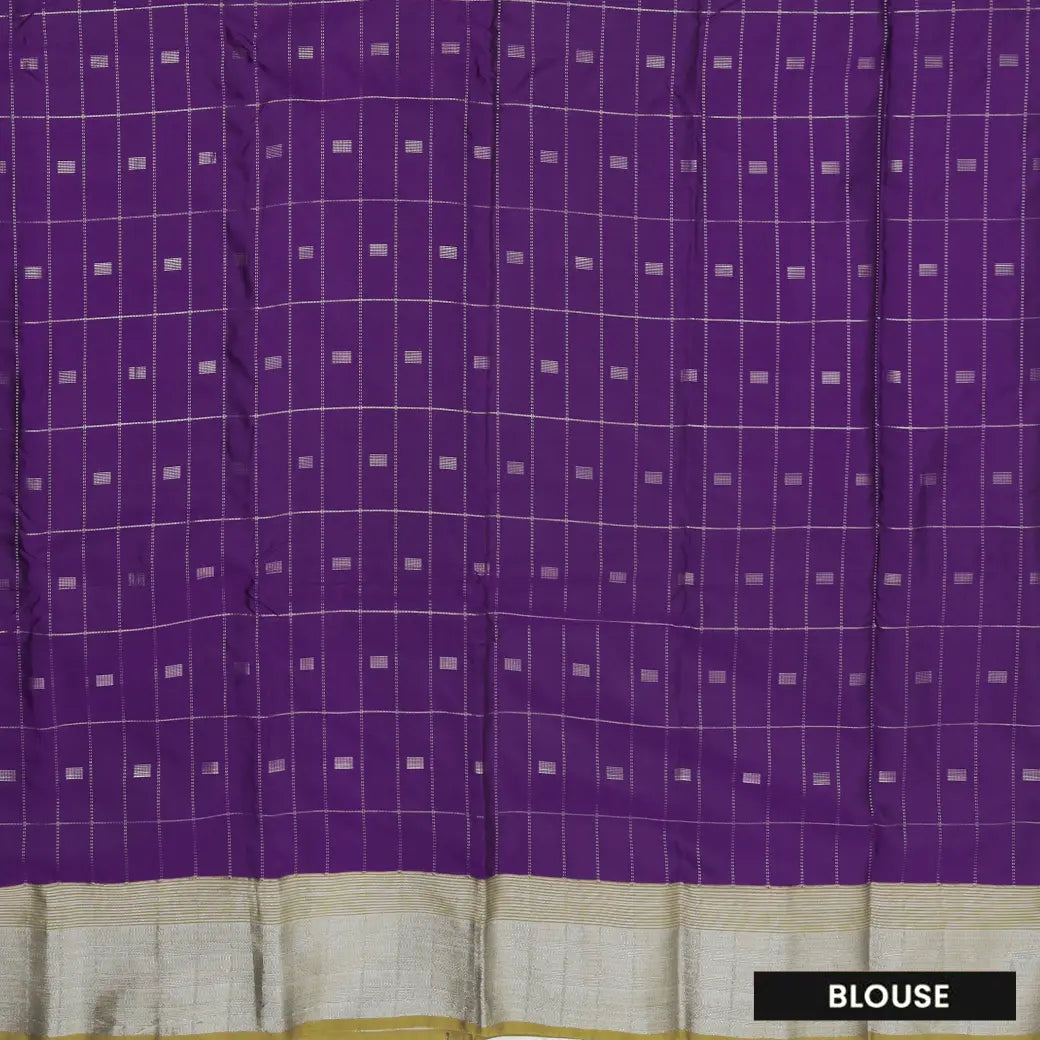 Purpl With  Off-White border Arani Silk Saree