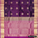 Deep Purple With Magenta Purple Copper Zari Border Soft Silk Saree