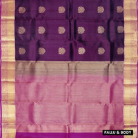 Deep Purple With Magenta Purple Copper Zari Border Soft Silk Saree