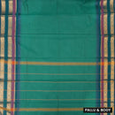 Green With Multi – Colored Borders Pure Chettinad Cotton Saree with Blouse