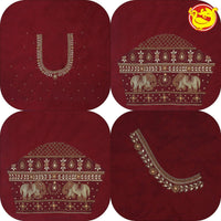 Maroon Bridal Aariwork Blouse - Thenianantham