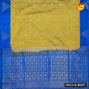 Yellow with Blue Soft Silk Saree - Thenianantham