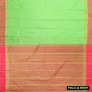 Bright Green with Light Brown Arani Fancy Silk Saree
