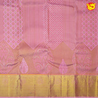 Peachish pink with light pink pure kanjivaram silk saree - Thenianantham