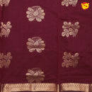 Maroon With Light Steel Blue Kalyani Cotton Saree