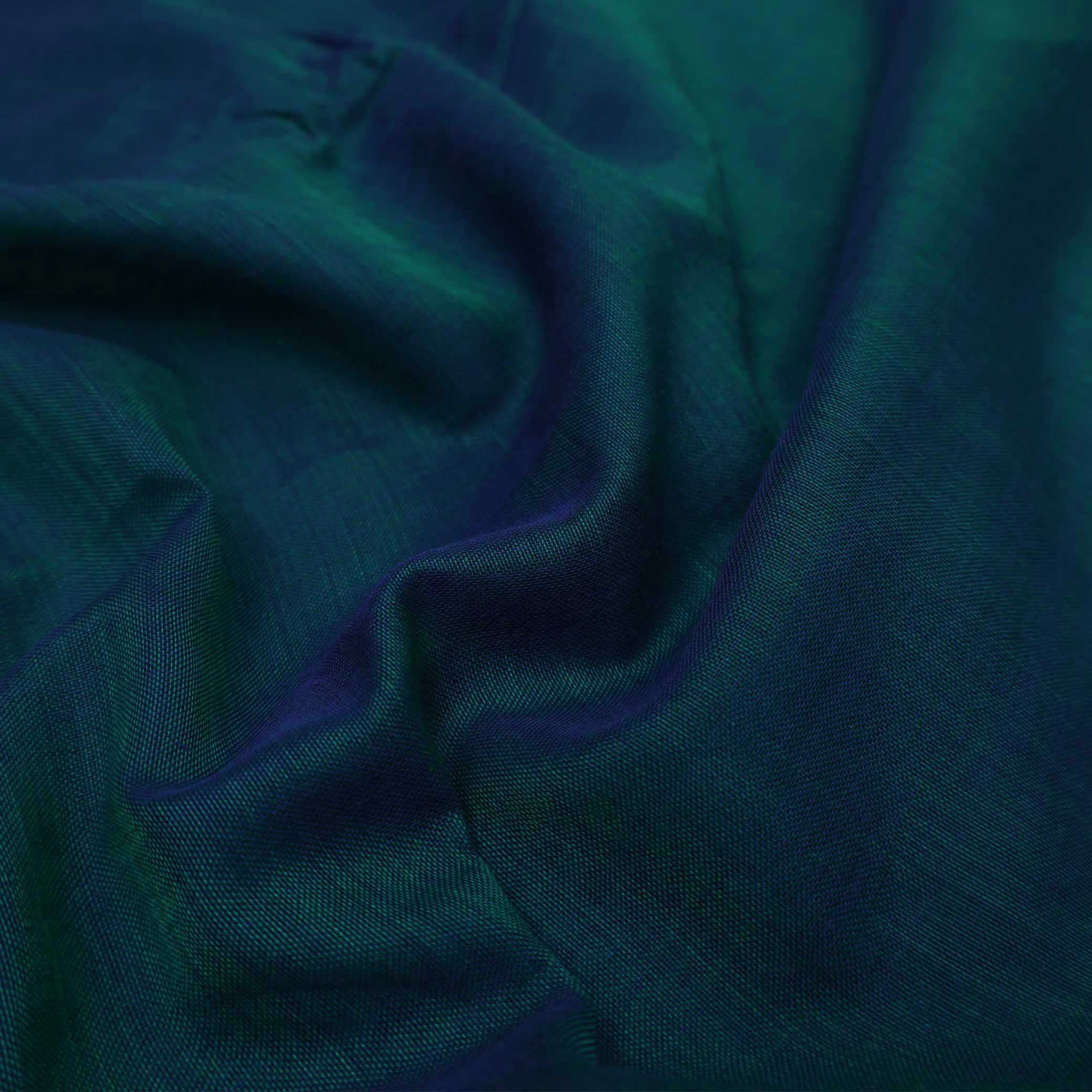 Green Colour Traditional Narayanpet Cotton Saree with Contrast Border