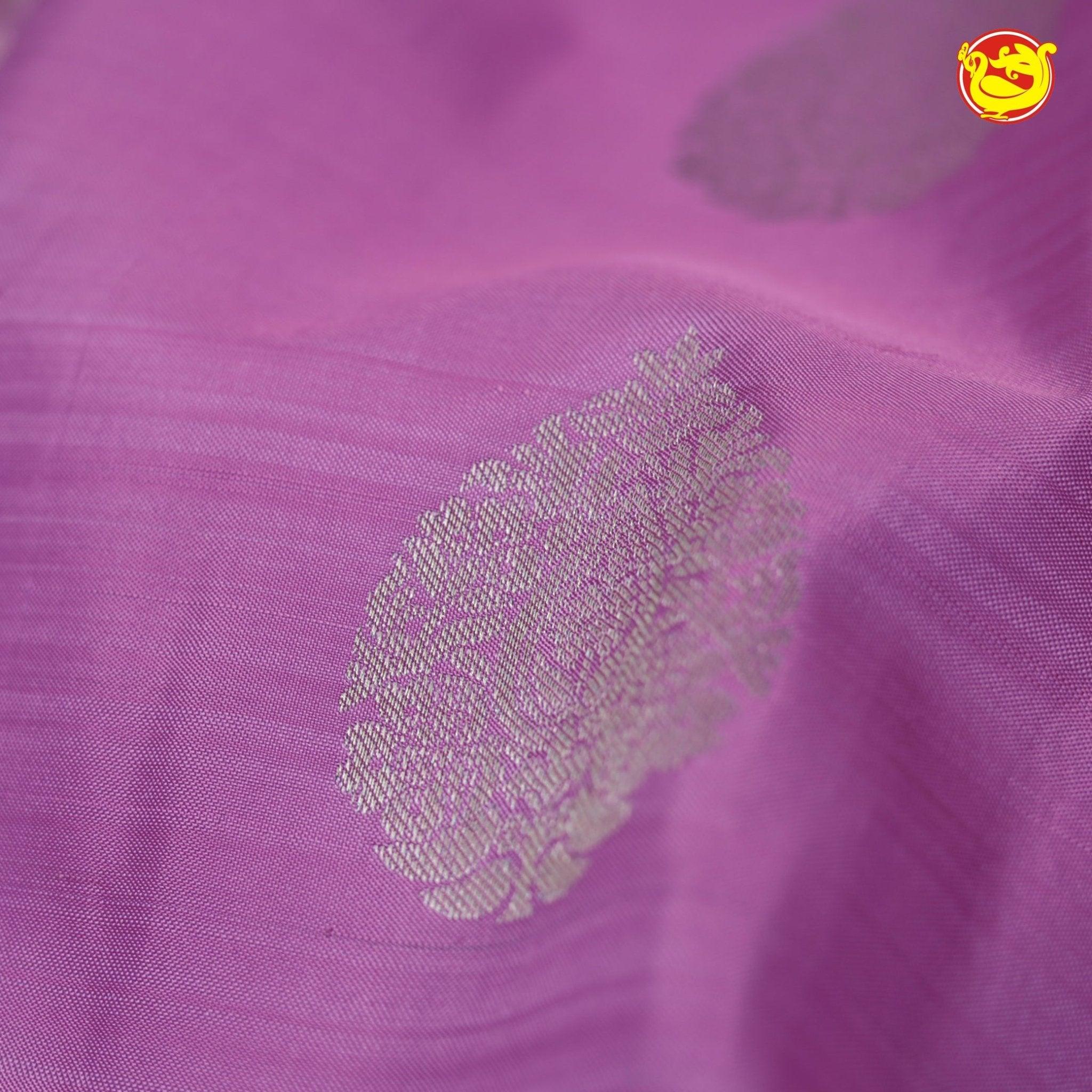 Light Lavender With Silver Zari Soft Silk Saree - Thenianantham