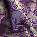 Dark Purple With Floral Motifs Gold Zari Long Border Pure Kanjivaram Subhalaya Wedding Silk Saree - Thenianantham