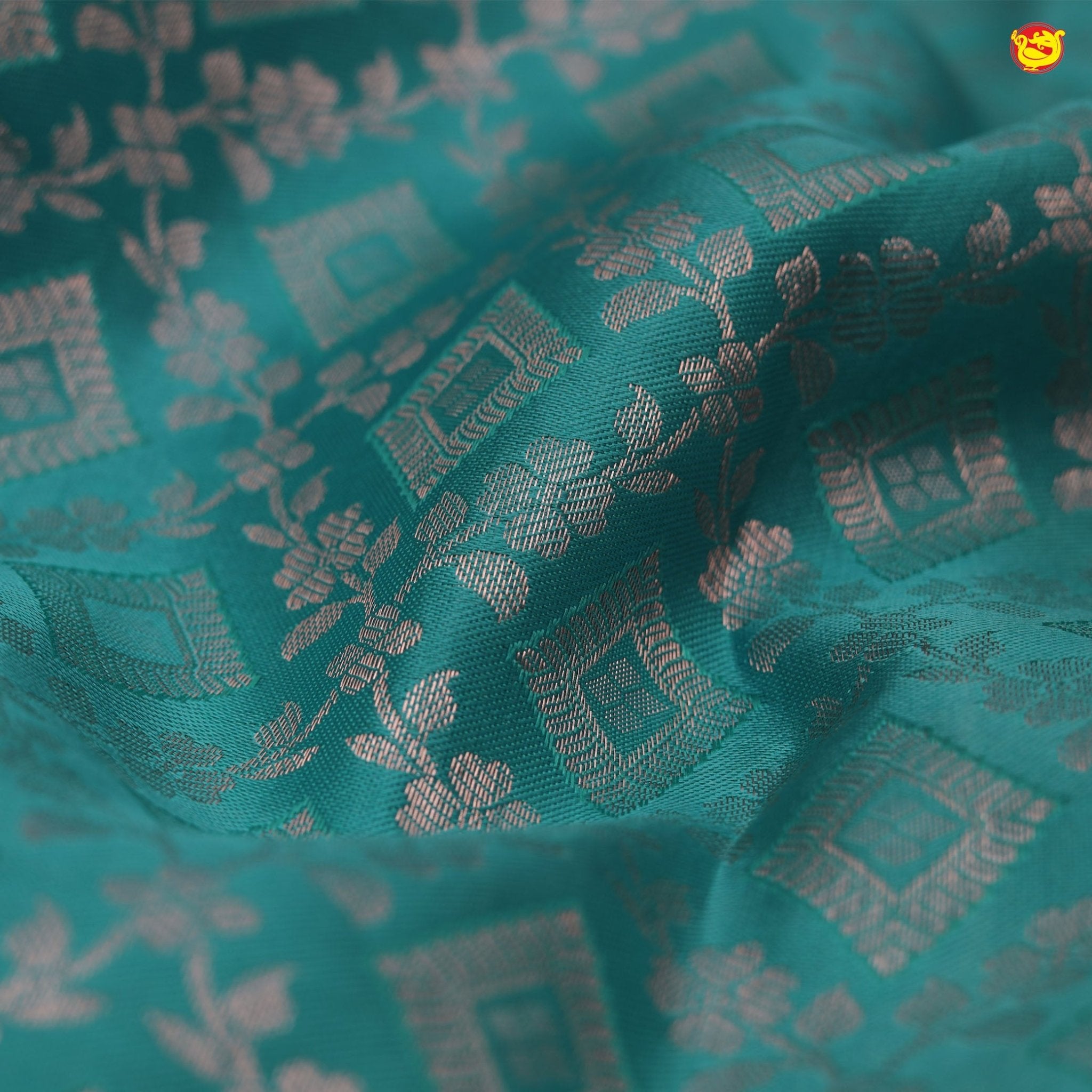 Sky blue with greyish blue border subhalaya pure silk saree - Thenianantham